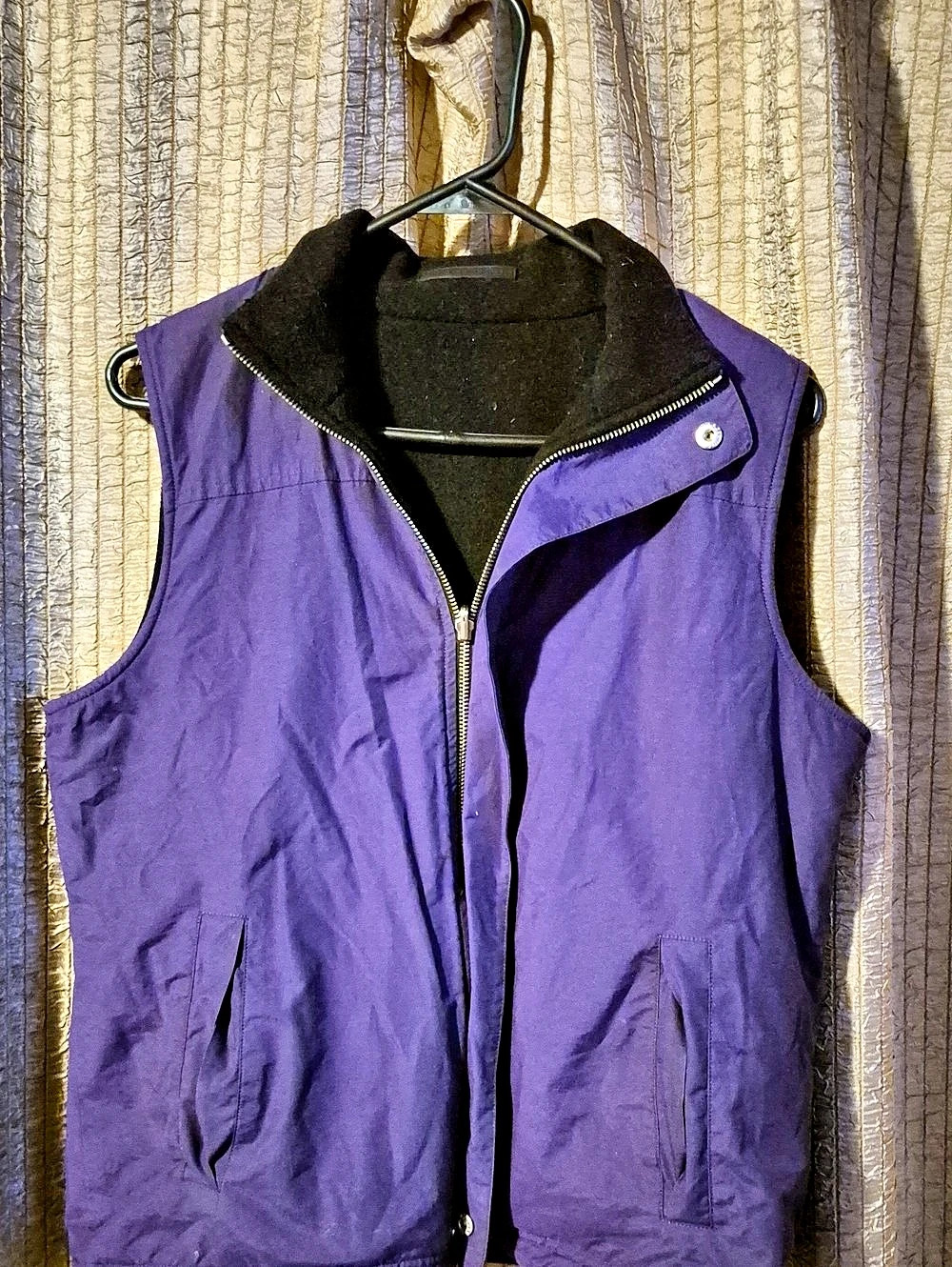 Vintage Ralph Lauren Black & Purple Zip Reversable Vest
